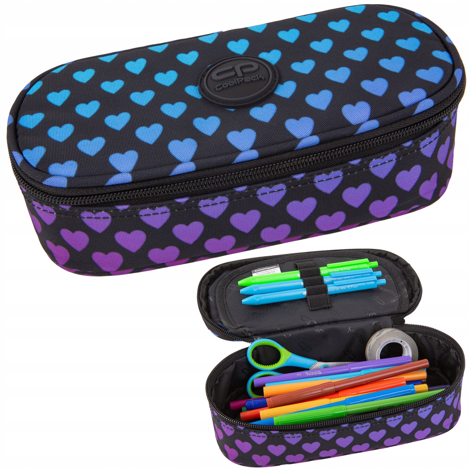 PIÓRNIK SASZETKA TUBA CP DLA DZIEWCZYNKI CZARNY W SERCA SERDUSZKA