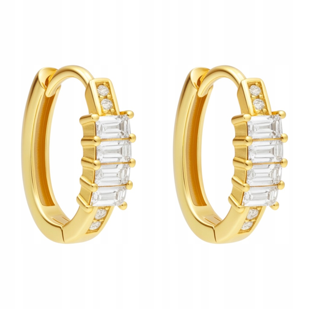 Stříbrné náušnice Ag 925 pozlacené s zirkony IM0730925EG_W