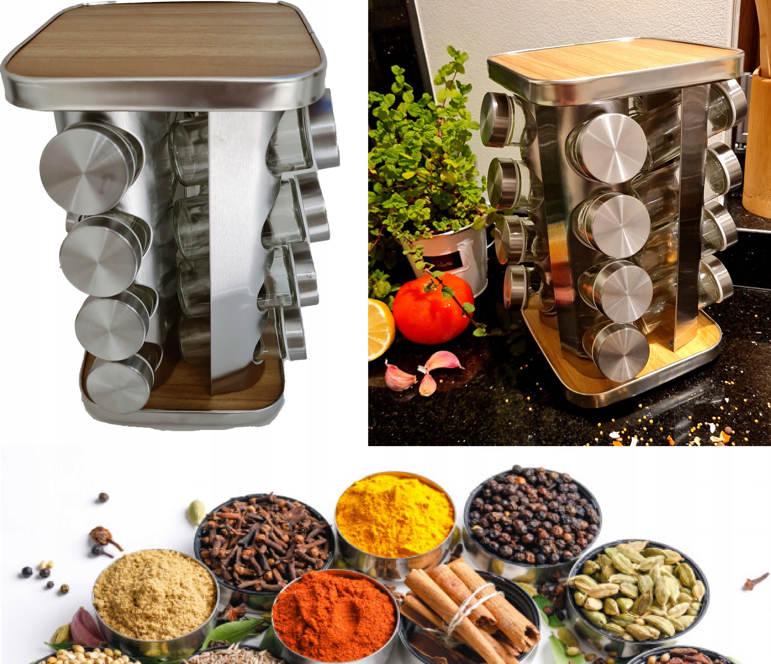 

Przyprawnik stojak słoiczki pojemniki na przyprawy