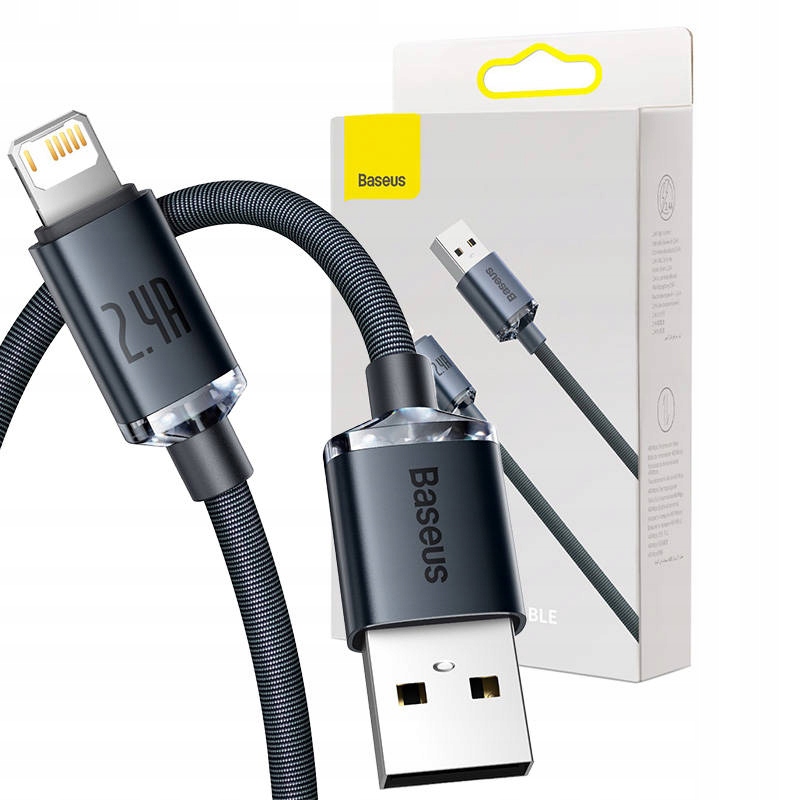BASEUS MOCNY KABEL DO IPHONE PRZEWÓD USB LIGHTNING QUICK CHARGE PD 2.4A 2M