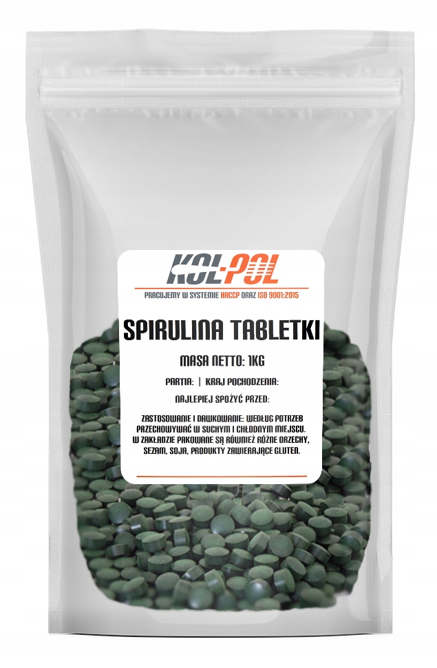 

Spirulina Tabletki 1kg 4000 tabletek algi detox