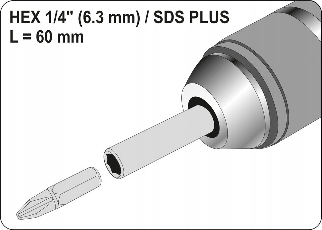 YATO ADAPTER SDS PLUS HEX DO BITÓW 1/4'' YT-04690 Kod producenta YT-04690