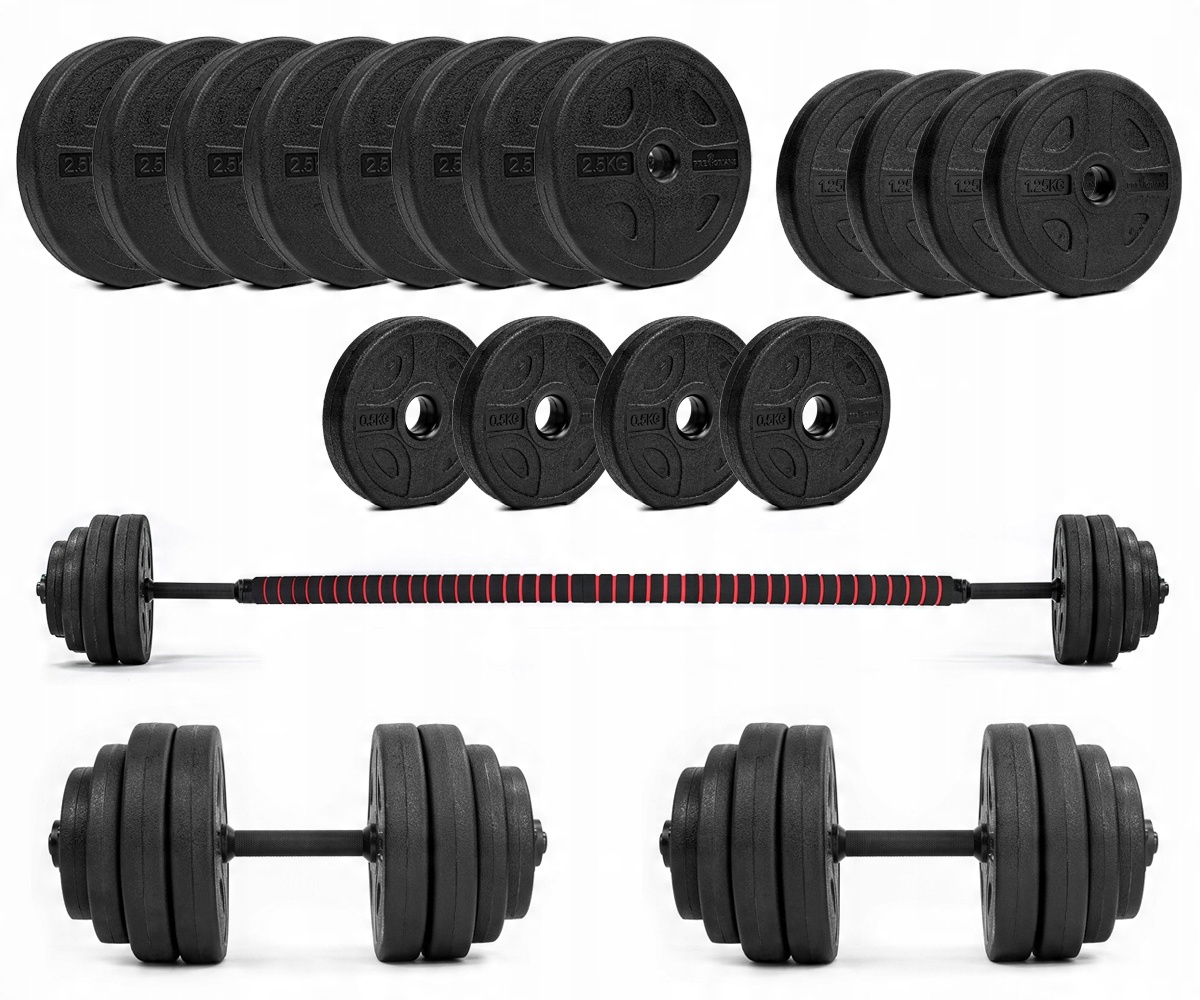 

Zestaw 30kg Sztanga Gryf Hantle 2x15kg obciążenie