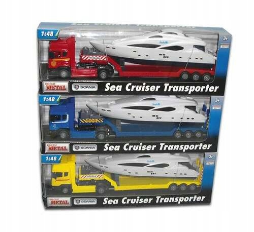 

Sam. ciężarowy Scania laweta+łódź motorowa 1:48
