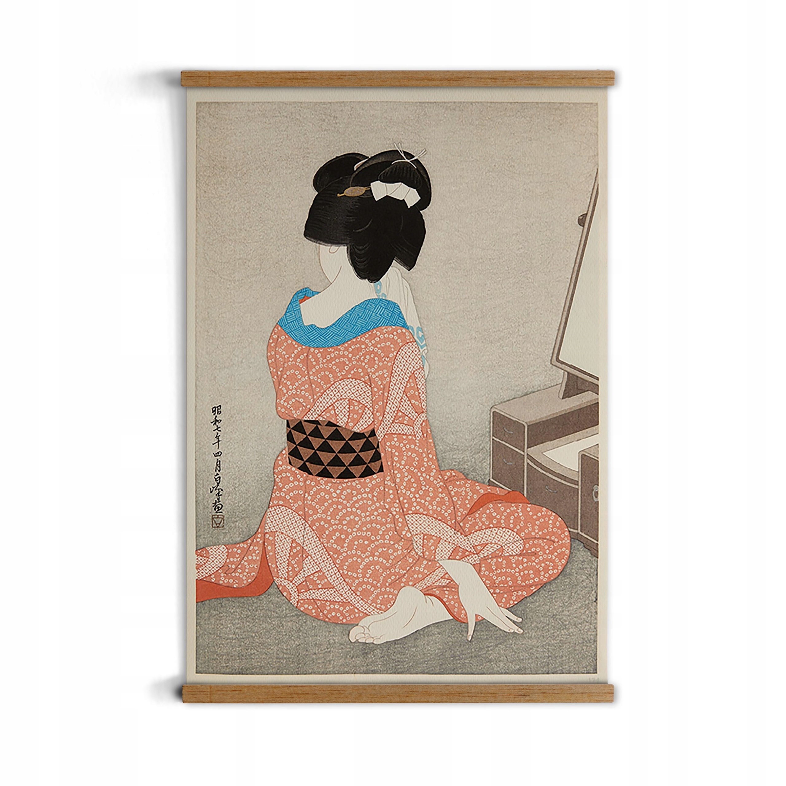 grafika s přívěskem Žena kimono do ložnice A1