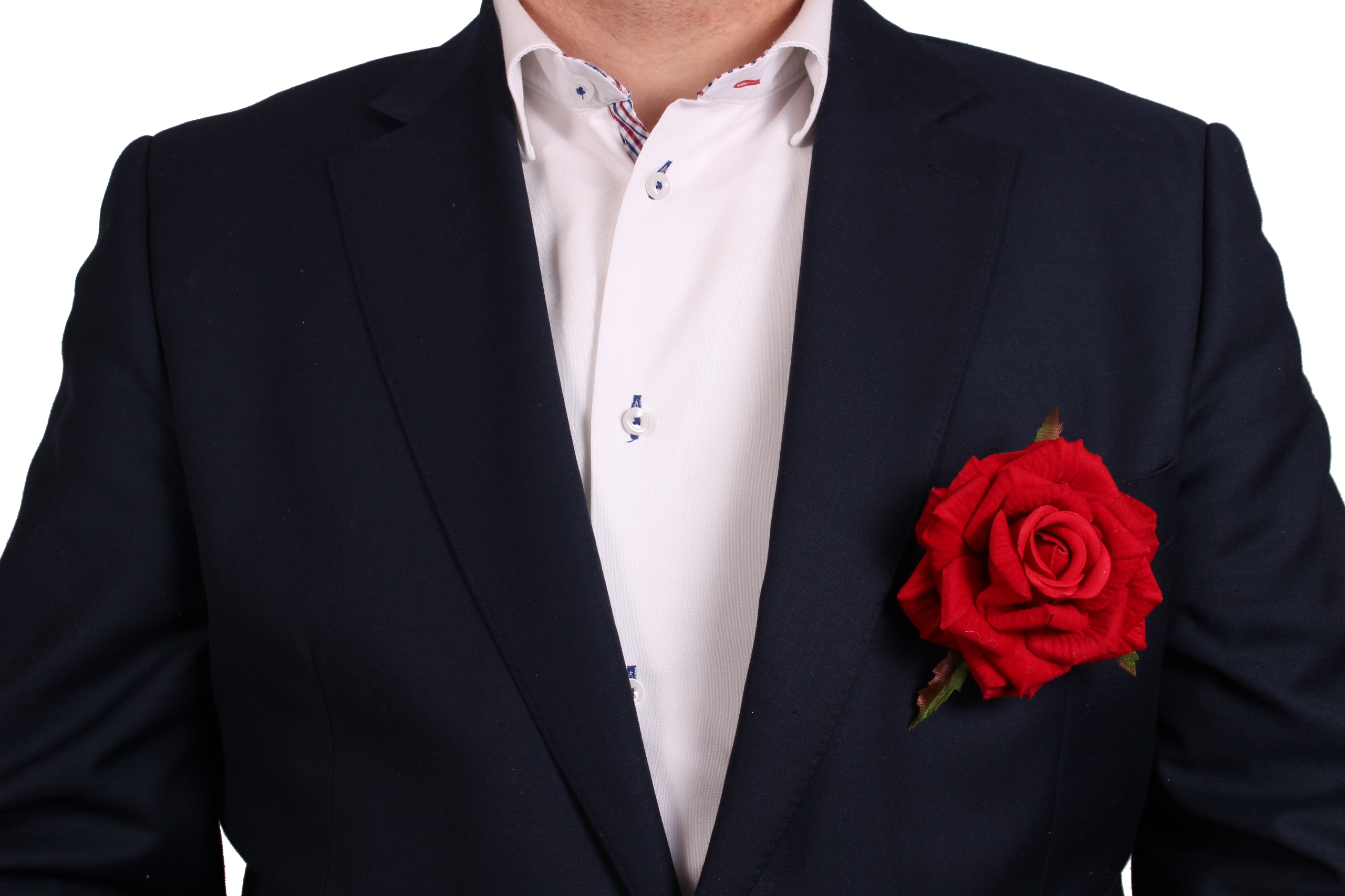 Kotylion przypinka róża welur red studniówka bal