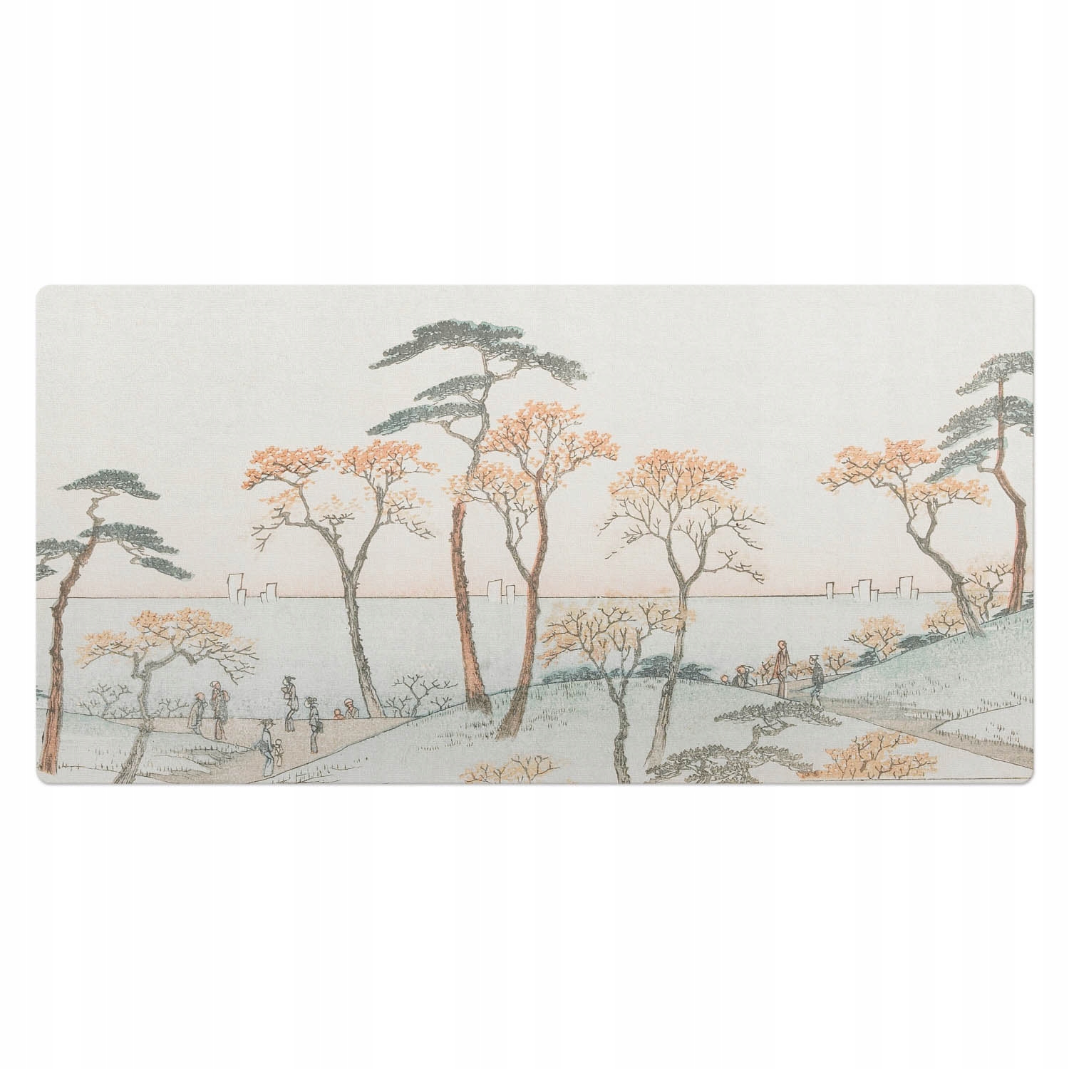 Herní podložka s potiskem na desku Lesy odrážející se v jezeře, 100 x 50 cm