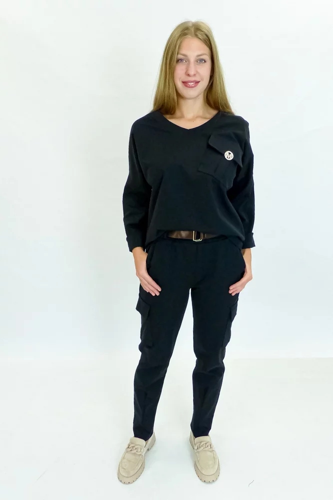 Černý komplet Punto Mikina a Kapsáče Uni