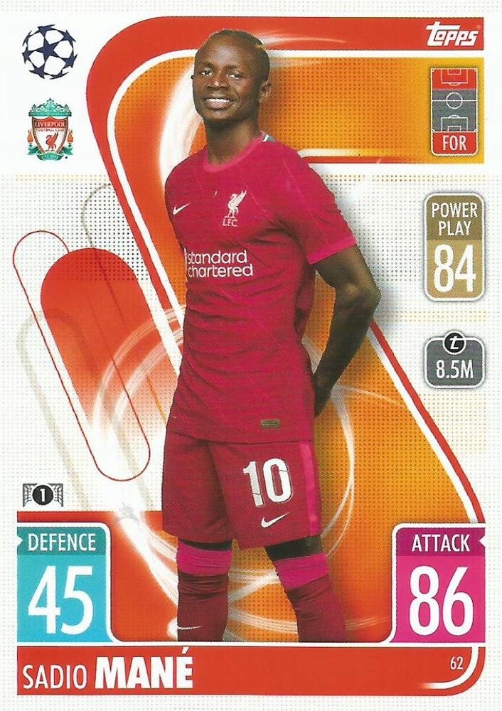 Match Attax 2021/22 62 Sadio Mané Topps