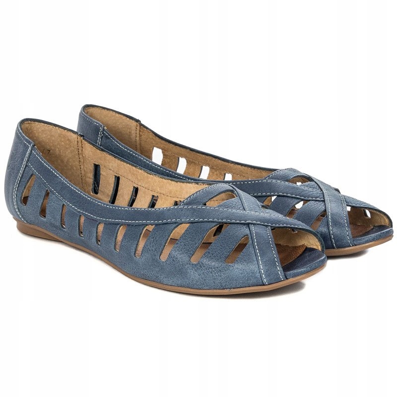 Baleriny Maciejka 04506-17 Granat Na Jeans r.38 Wzór dominujący bez wzoru