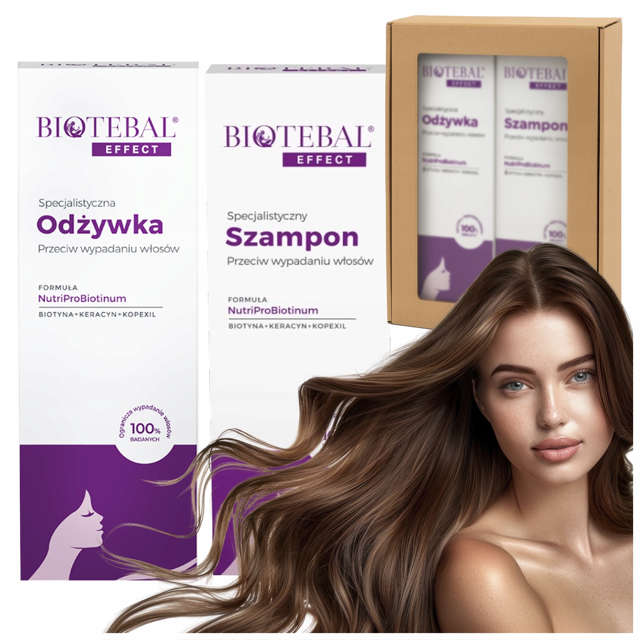 ZESTAW BIOTEBAL EFFECT SPECJALISTYCZNA ODŻYWKA + SZAMPON