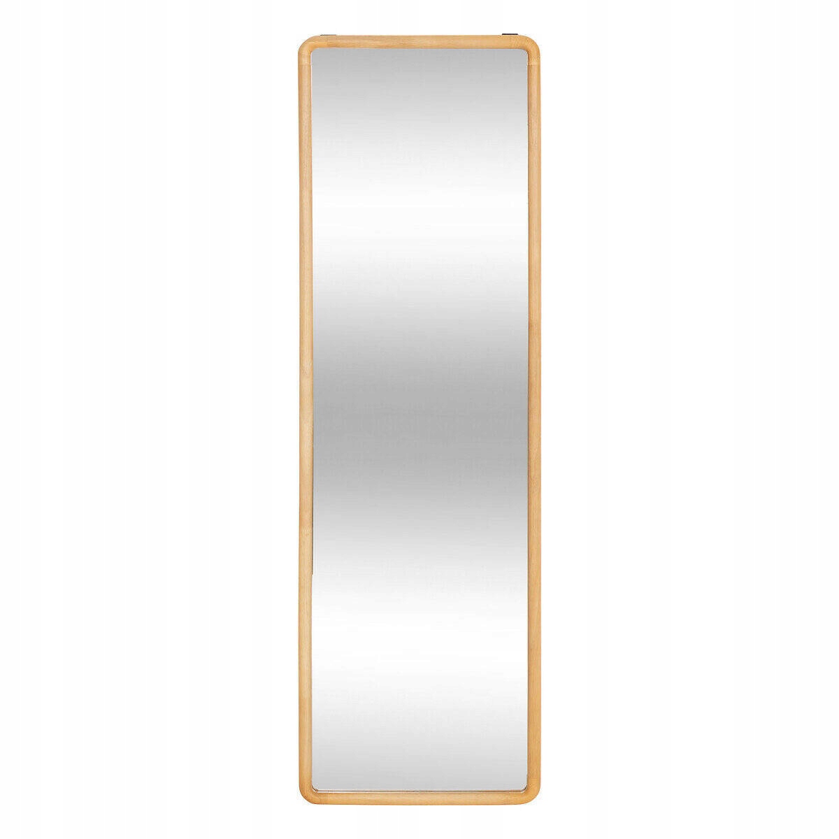 Zrcadlo V Dřevěném Rámu Velké Závěsné Hnědé Kim 116 x 35 cm