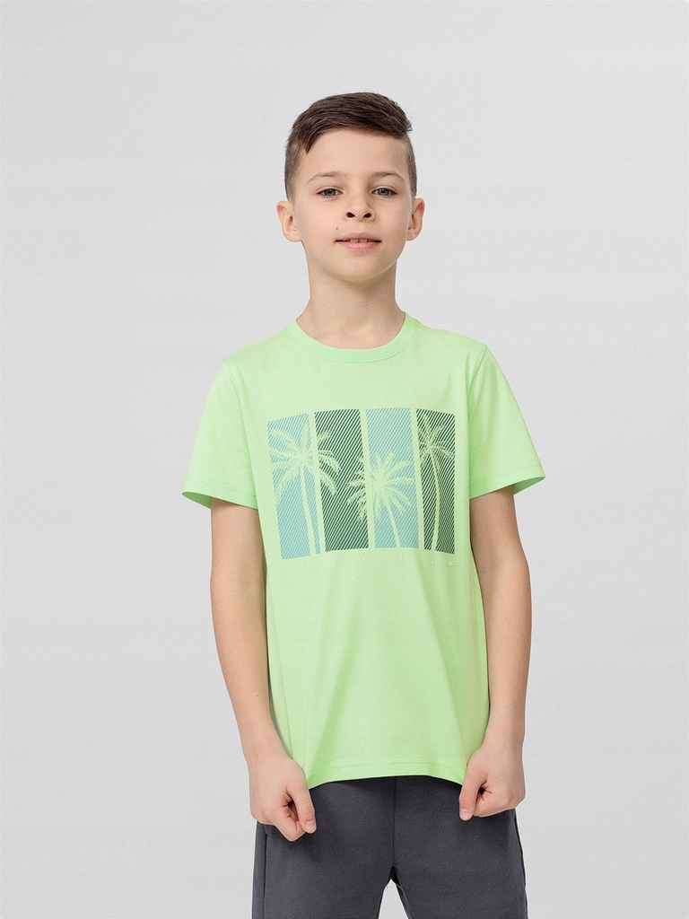 KOSZULKA CHŁOPIĘCA 4F T-SHIRT BAWEŁNA 140 Dekolt okrągły