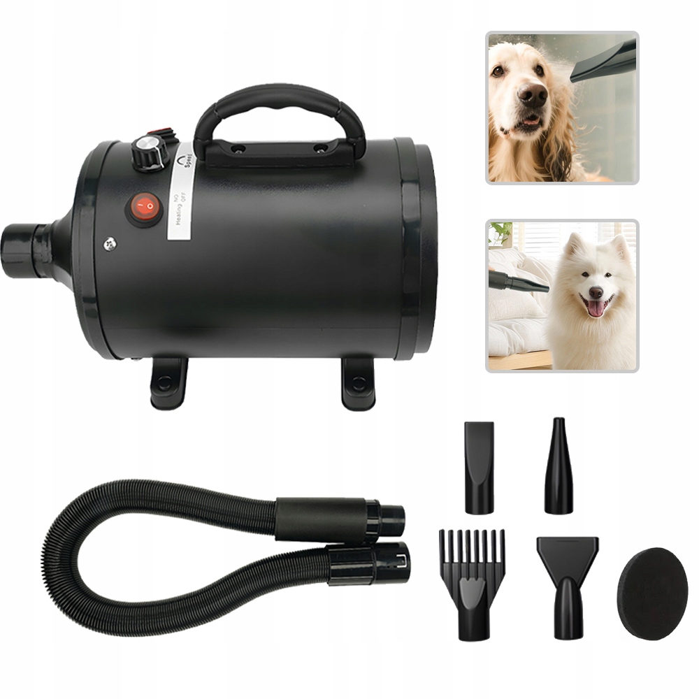 Levně Vysoušeč vlasů pro psy, velmi tichý, nastavitelná rychlost a teplota