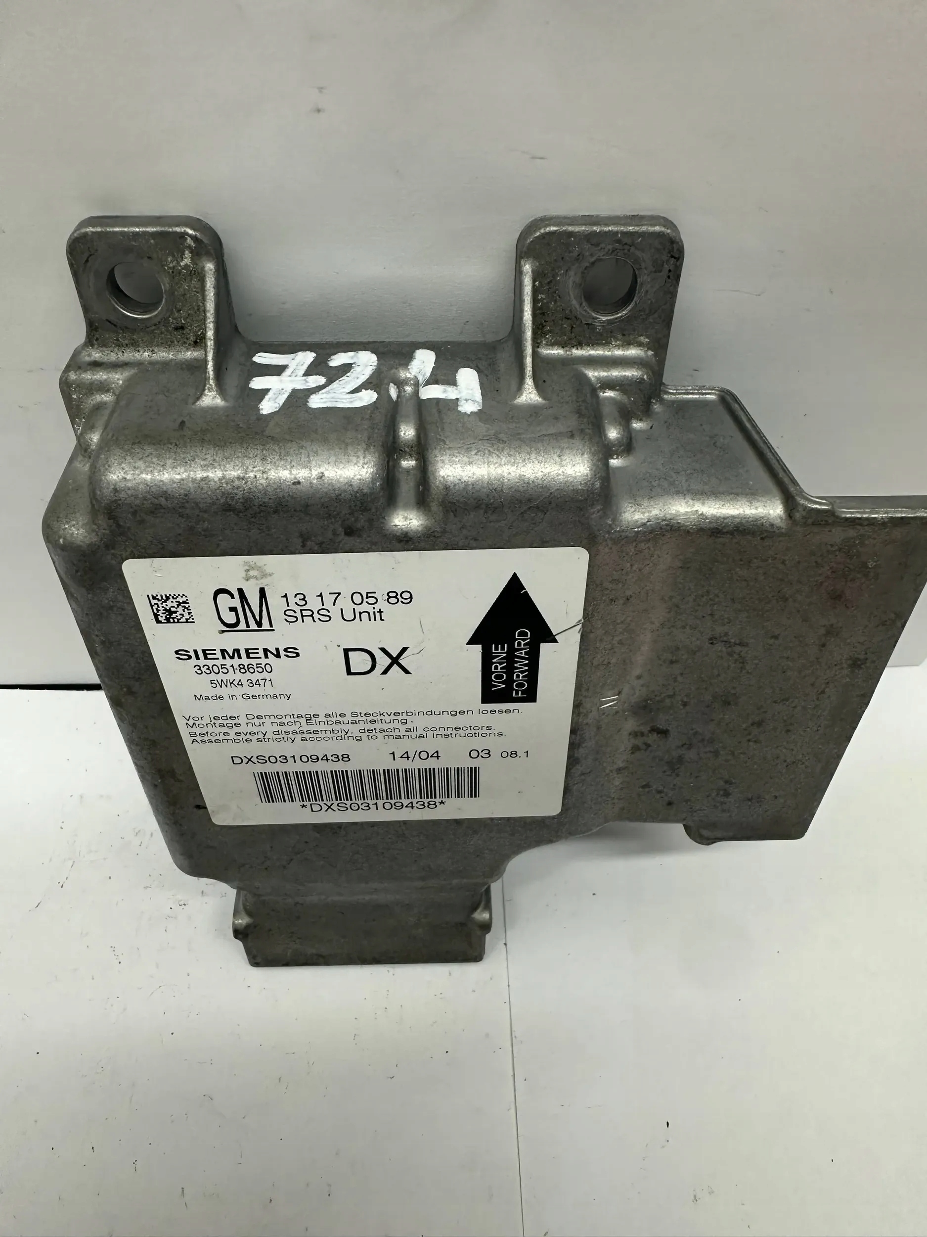 OPEL VECTRA C control unit / module airbag 330518650 5WK43471 13170589