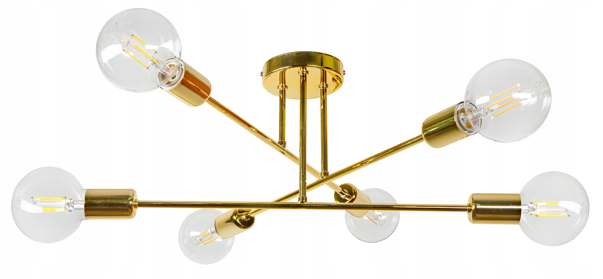 

Lampa Wisząca Sufitowa Żyrandol Złota Loft Led