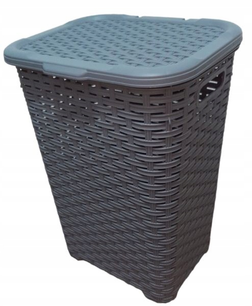 

Kosz na Pranie Bieliznę Rattan 45l,BRĄZ Beż ,biały