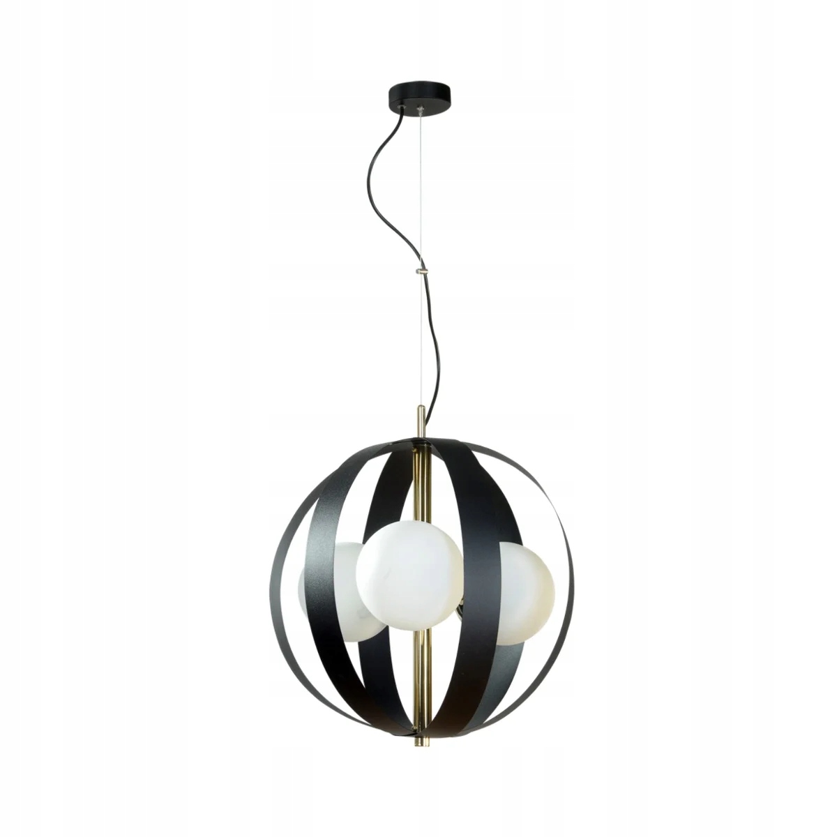 Zuma Line Závesná lampa Nela 3xE14, kovová, 40 W, čierna/zlatá