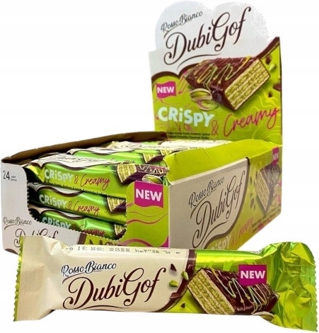 Levně Beygolu Wafel s náplní s pistáciovou příchutí v polevě 35g 24 ks