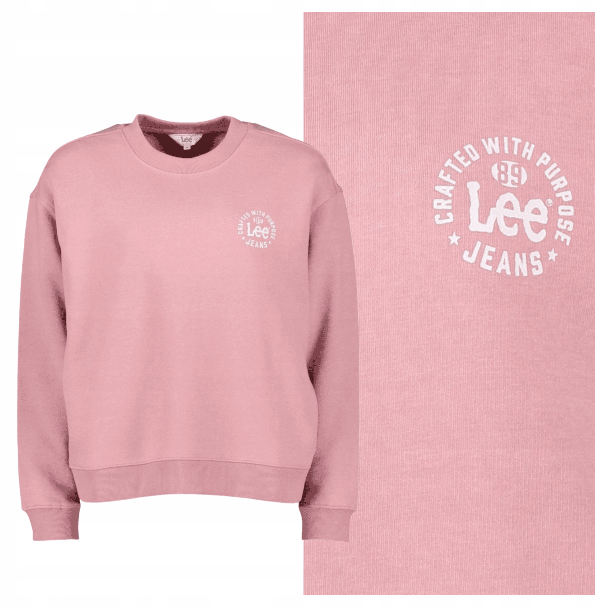 Mikina Lee Crew Sweater Bavlněná Růžová M