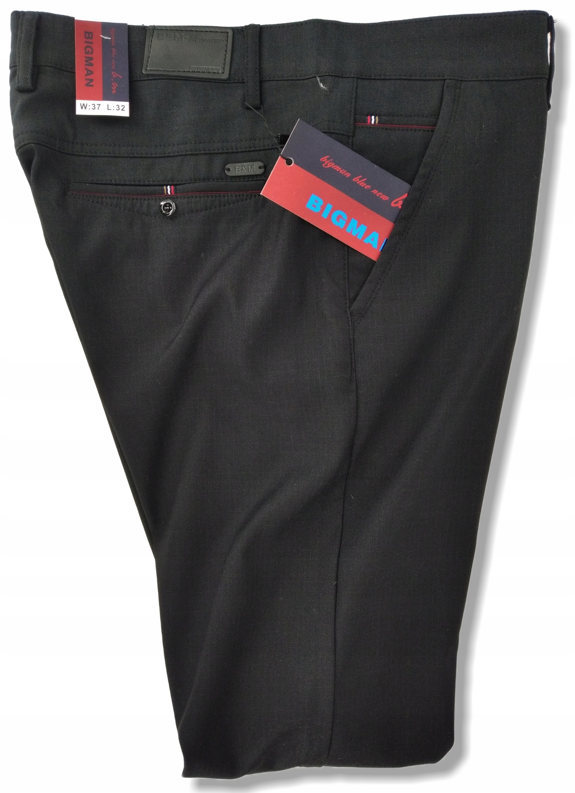 SPODNIE MĘSKIE WIZYTOWE CZARNE W34 88-90 CM Materiał dominujący bawełna