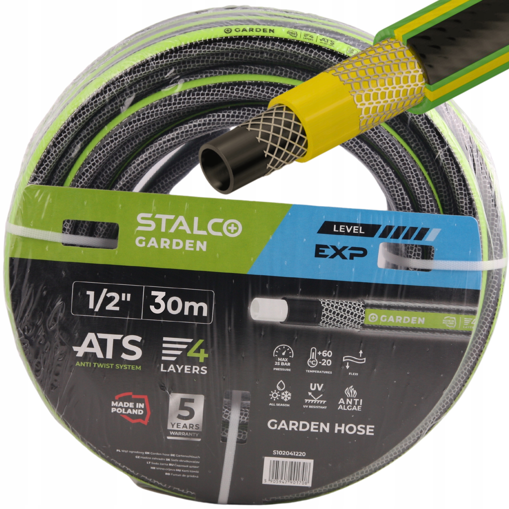 Hadice 4-VRSTVÁ Se Nezamotává, Nezamotává Se, Silná Vyztužená 1/2"x30 m