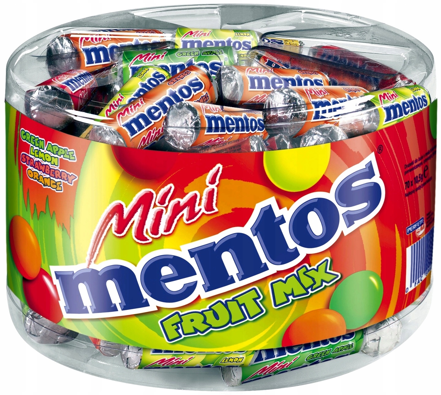Levně Bonbóny Žvýkačky Mentos Mini Fruit Mix ve 4 příchutích 70 x 10,5 g