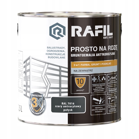 Rafil Farba 3w1 Antracyt 2,5 l Połysk 7016