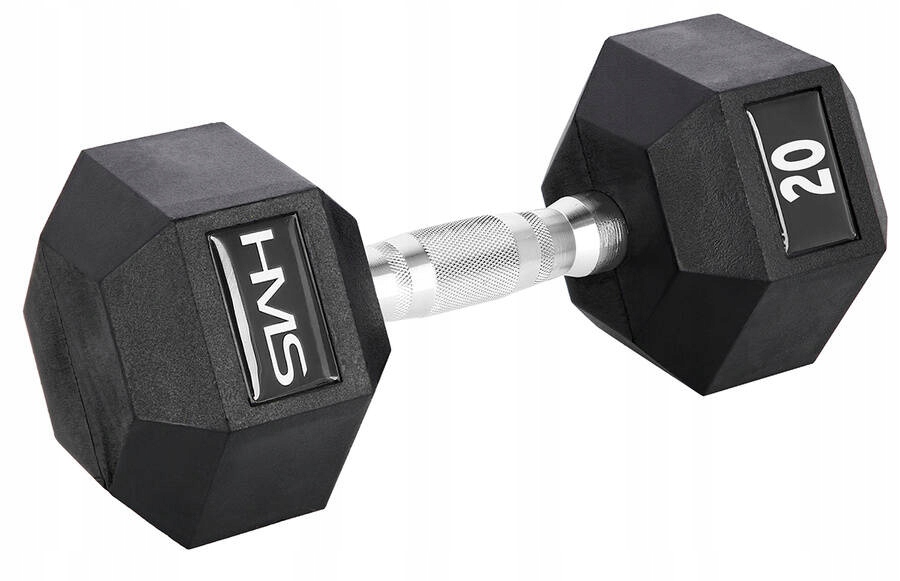 Hms Závaží Hexagonální pogumovaná činka pro cvičení a fitness trénink 20 kg