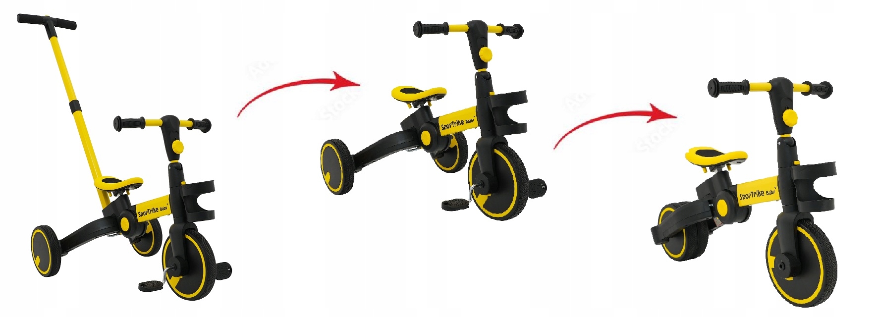 ROWEREK 3w1 HAPPY TRÓJKOŁOWY BIEGOWY PCHACZYK ŻÓŁTY Marka Ramiz