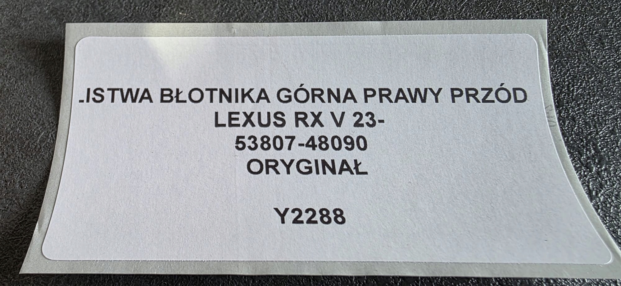moulding right front LEXUS RX IV 16- original 53807-48090