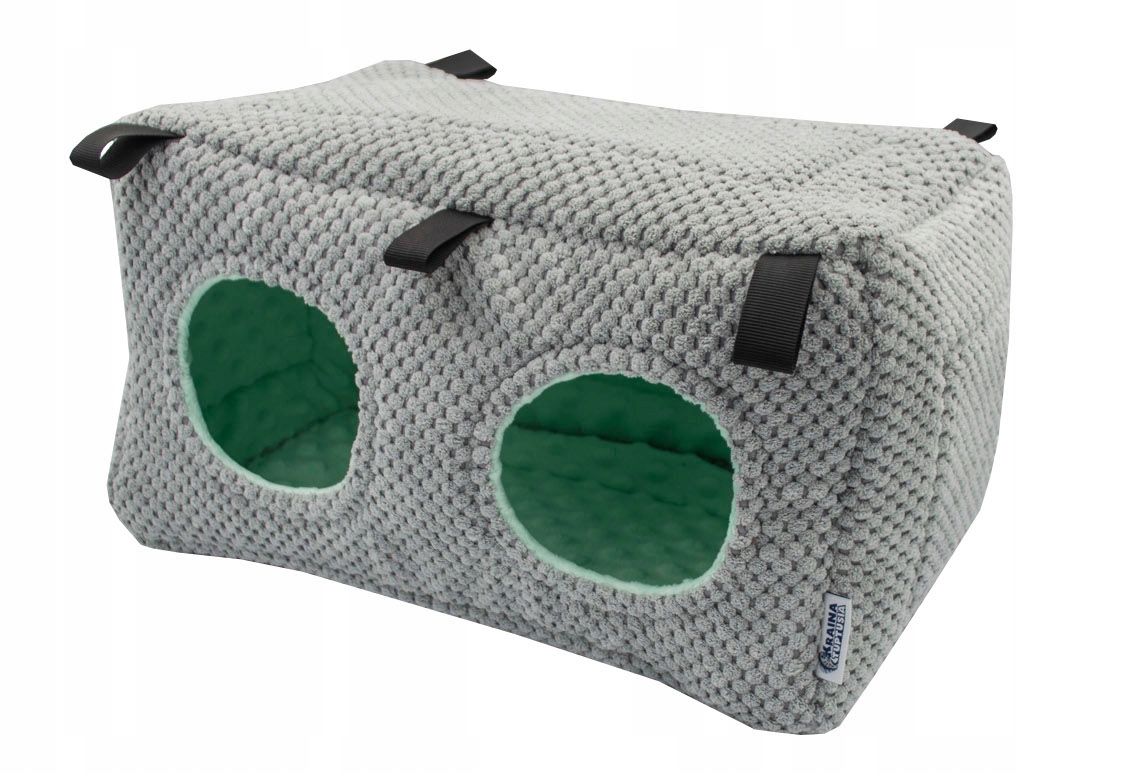 Levně Dvojitý Domeček Pelíšek Pro Hlodavce Mátový Dot Dva Vchody Činčila