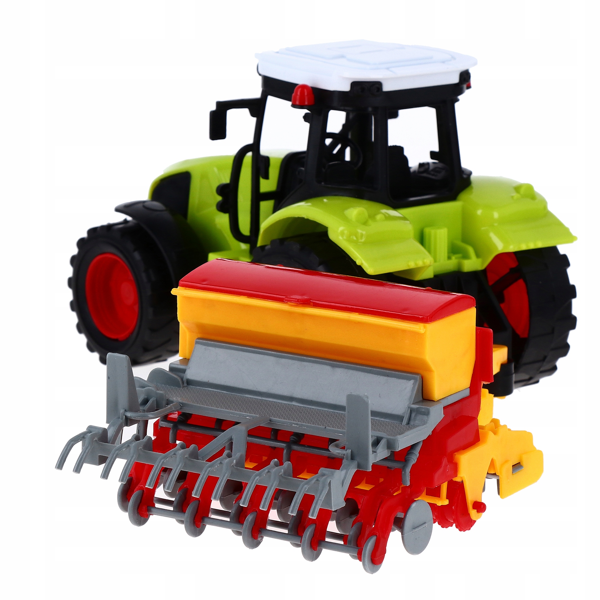 Traktor Zabawka Ciągnik Rolniczy z przyczepą MASZYNA ROLNICZA Siewnik Wiek dziecka 3 lata +