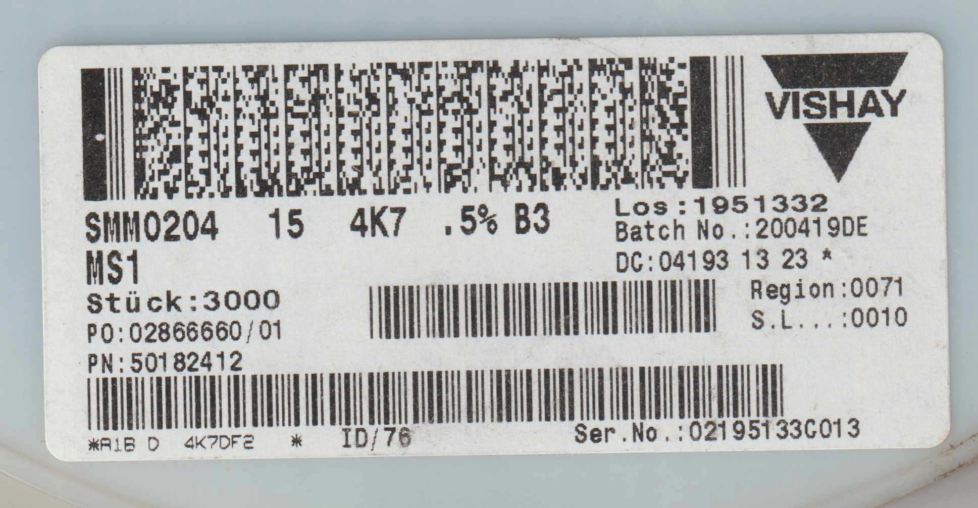 20x 4k7 0.5% 15ppm Rezystor Smd minimelf SMM0204