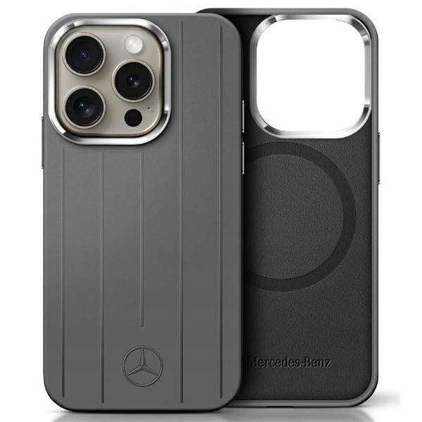 Etui Mercedes Silicone Vertical Tonal Stripes MagSafe na iPhone 16 Pro Max