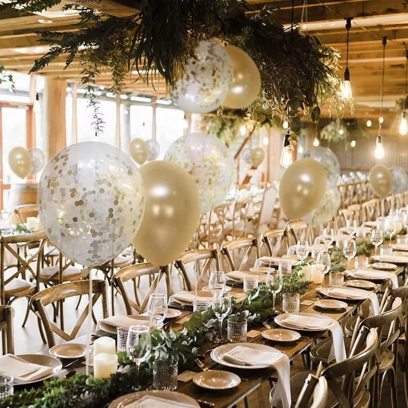 zestaw BALONY złoty biały ze złotym konfetti 30szt Liczba sztuk 30 szt.