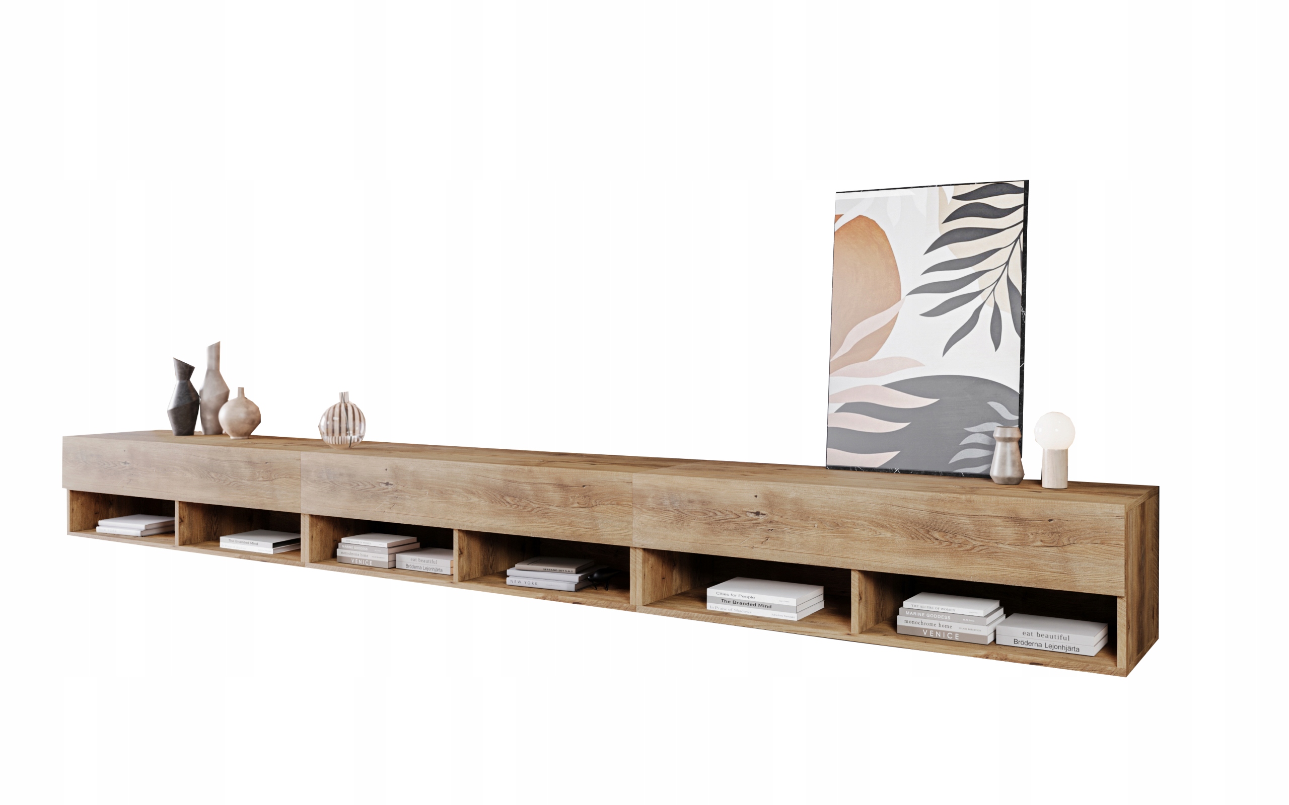 Moderná skrinka pod televízor Apollo I, Lowboard 300 cm, komoda Rtv