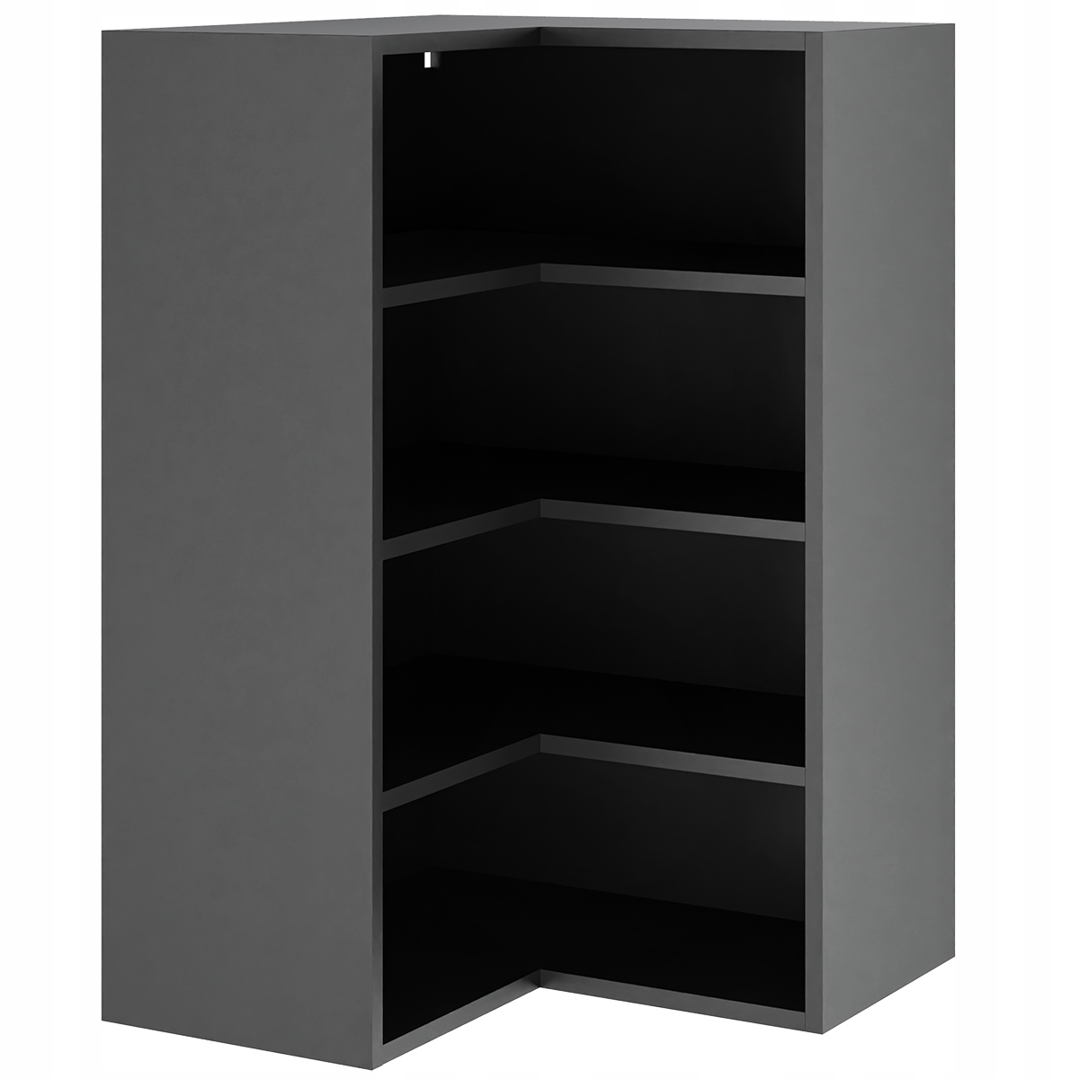 Korpus černá horní rohová kuchyňská skříňka 60/92 s příslušenstvím