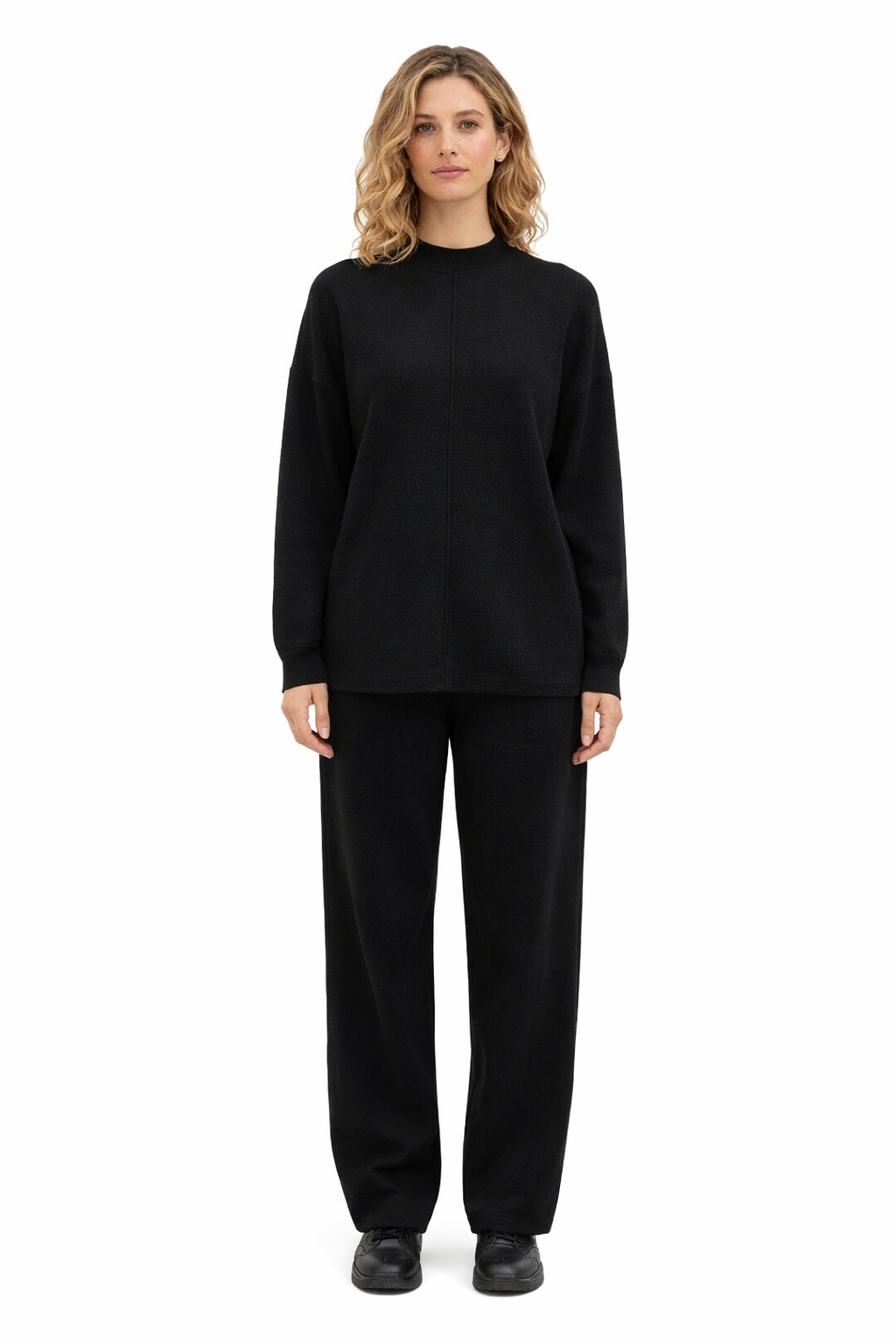 Černá Tepláková Souprava S Širokými Kalhotami S/m 1I1E