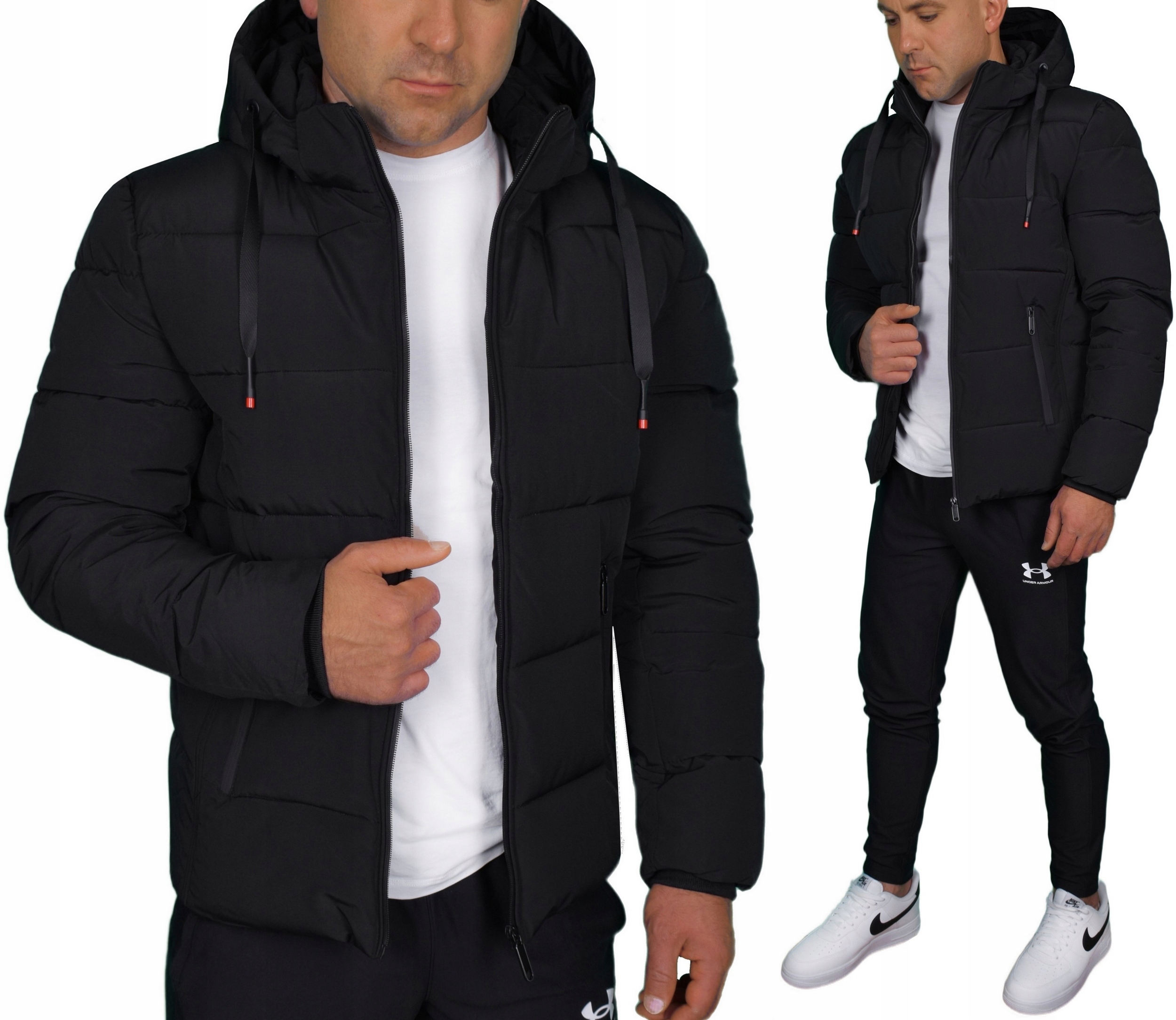 Zimní Pánská Prošívaná Péřová Bunda S Kapucí