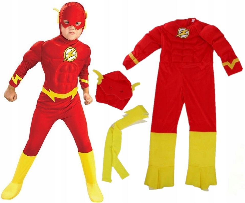 

Strój Przebranie Flash Superbohater Maska 110-116