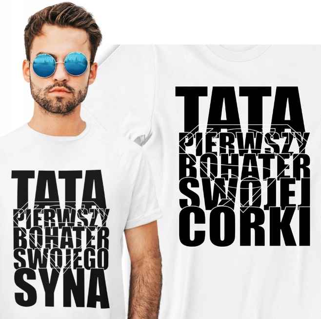 

T-shirt Męski Tata Córka Bohater On
