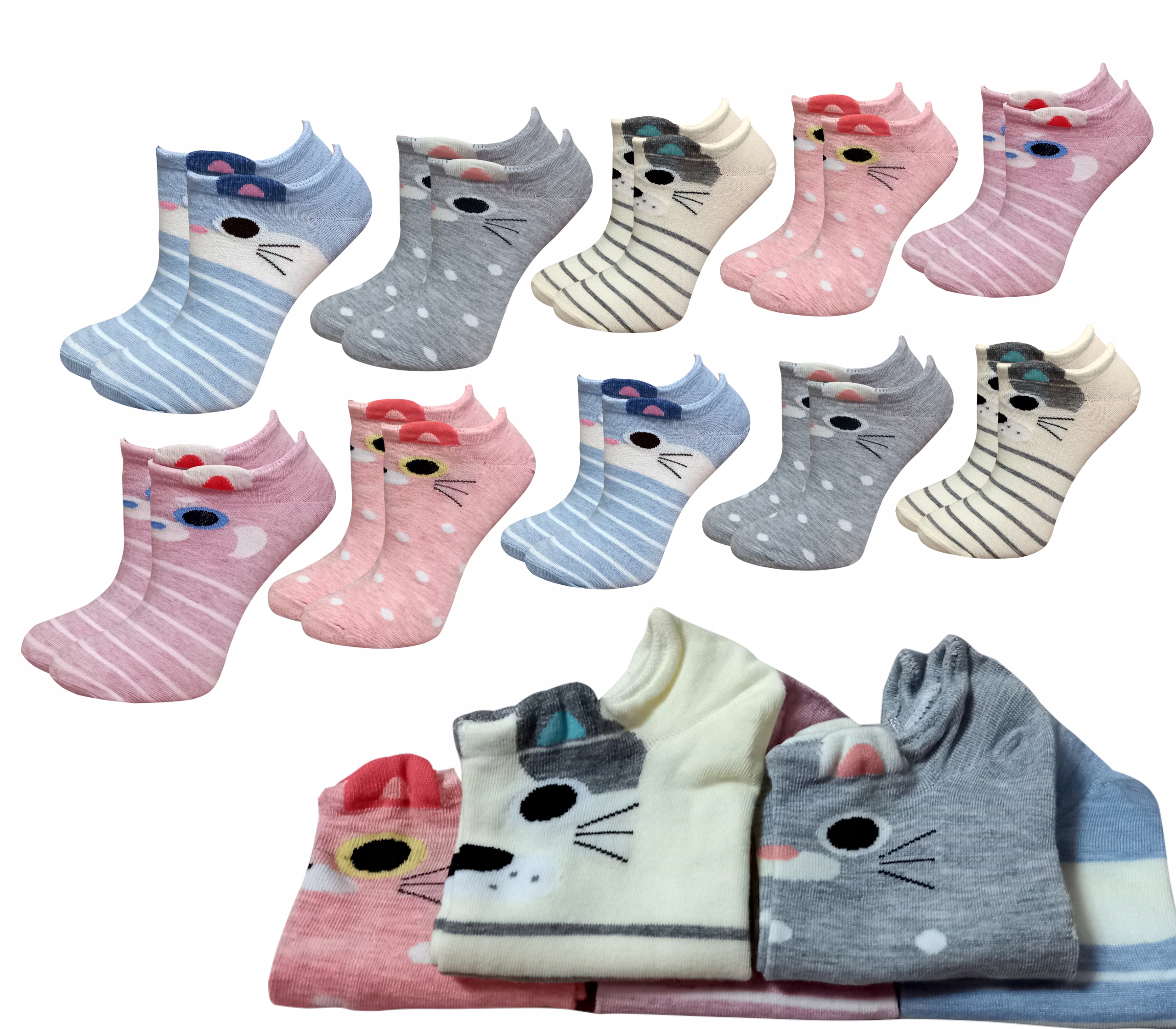 

10x Stopki Damskie Skarpetki Cotton 39-41 Prezent