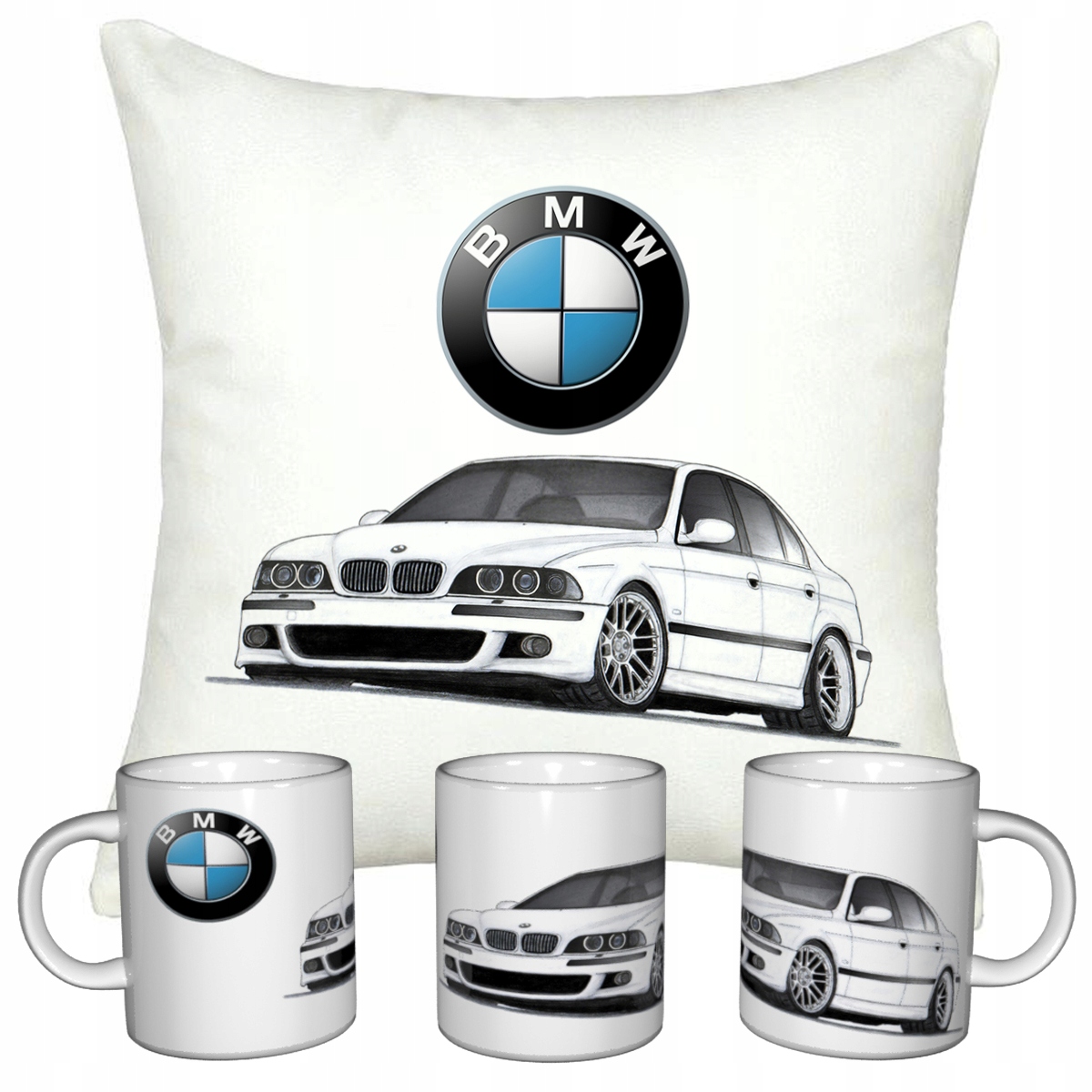 ZESTAW BMW KIEROWCY KUBEK + PODUSZKA + IMIE