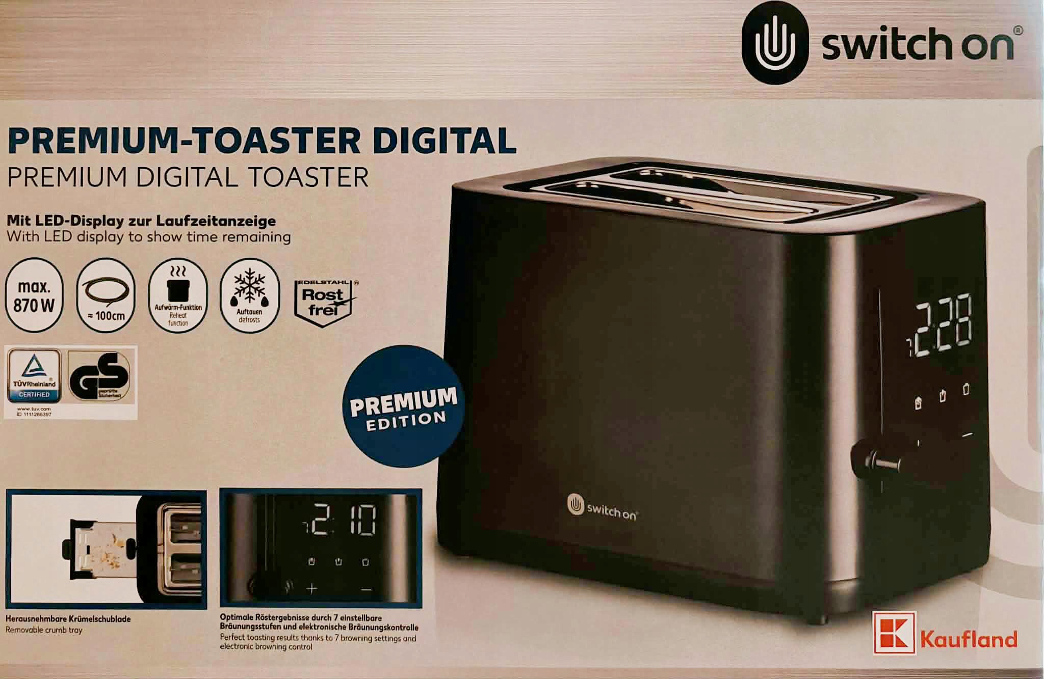 Toster Cyfrowy Switch On Premium GH13450 Czarny Led