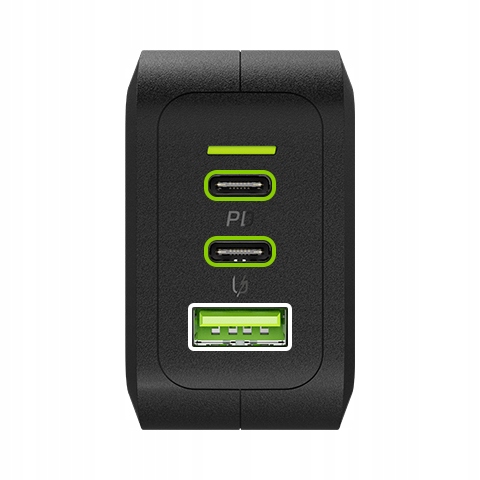 Mocna Ładowarka USB GC Power GaN 65W 2x USB-C 1x USB-A PowerDelivery Marka Green Cell