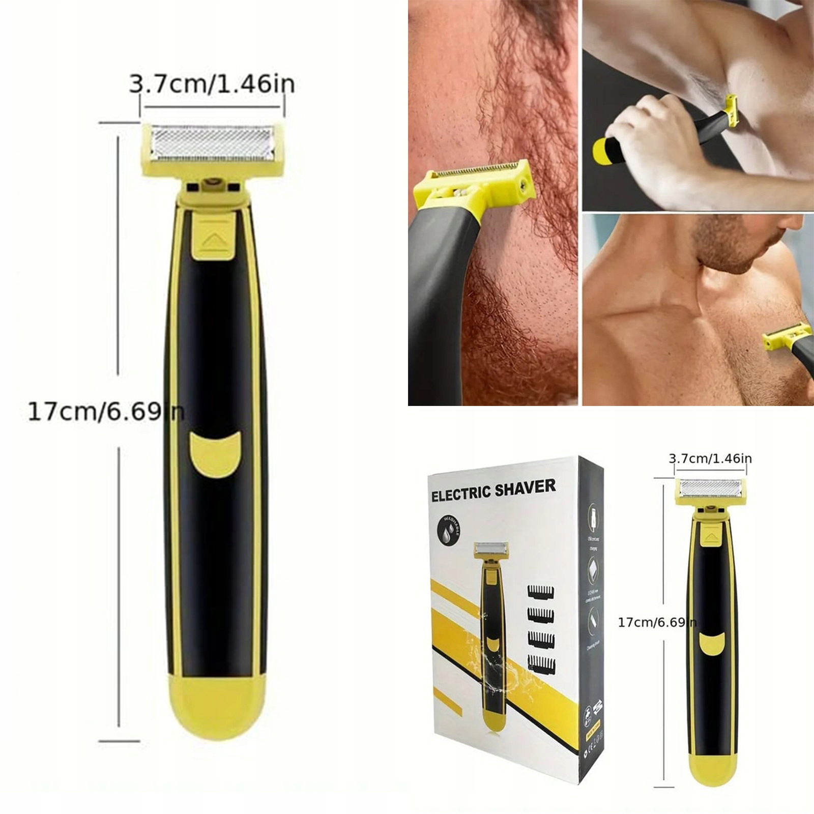 Pánský holicí strojek – voděodolný, mokrý/suchý, zastřihovač