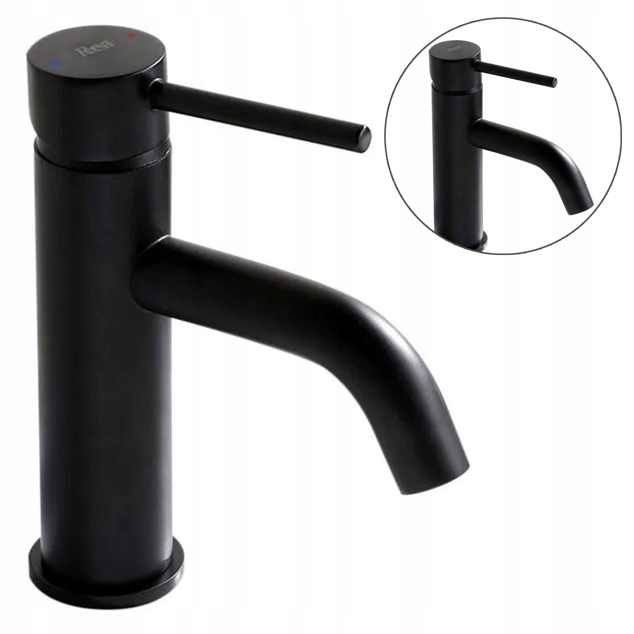 Čierna nízkostojaca umývadlová batéria pre umývadlo Rea Lungo pre umývadlo