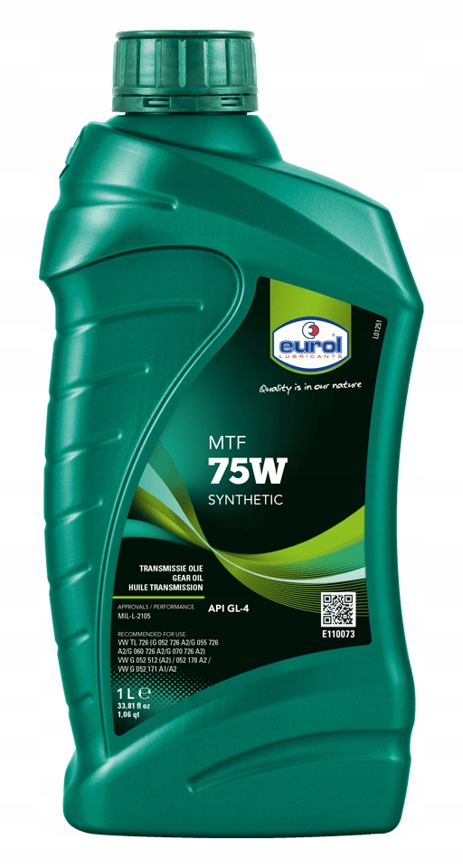 Eurol Mtf 75W GL-4 1L Vw G 052, Vw Tl 726
