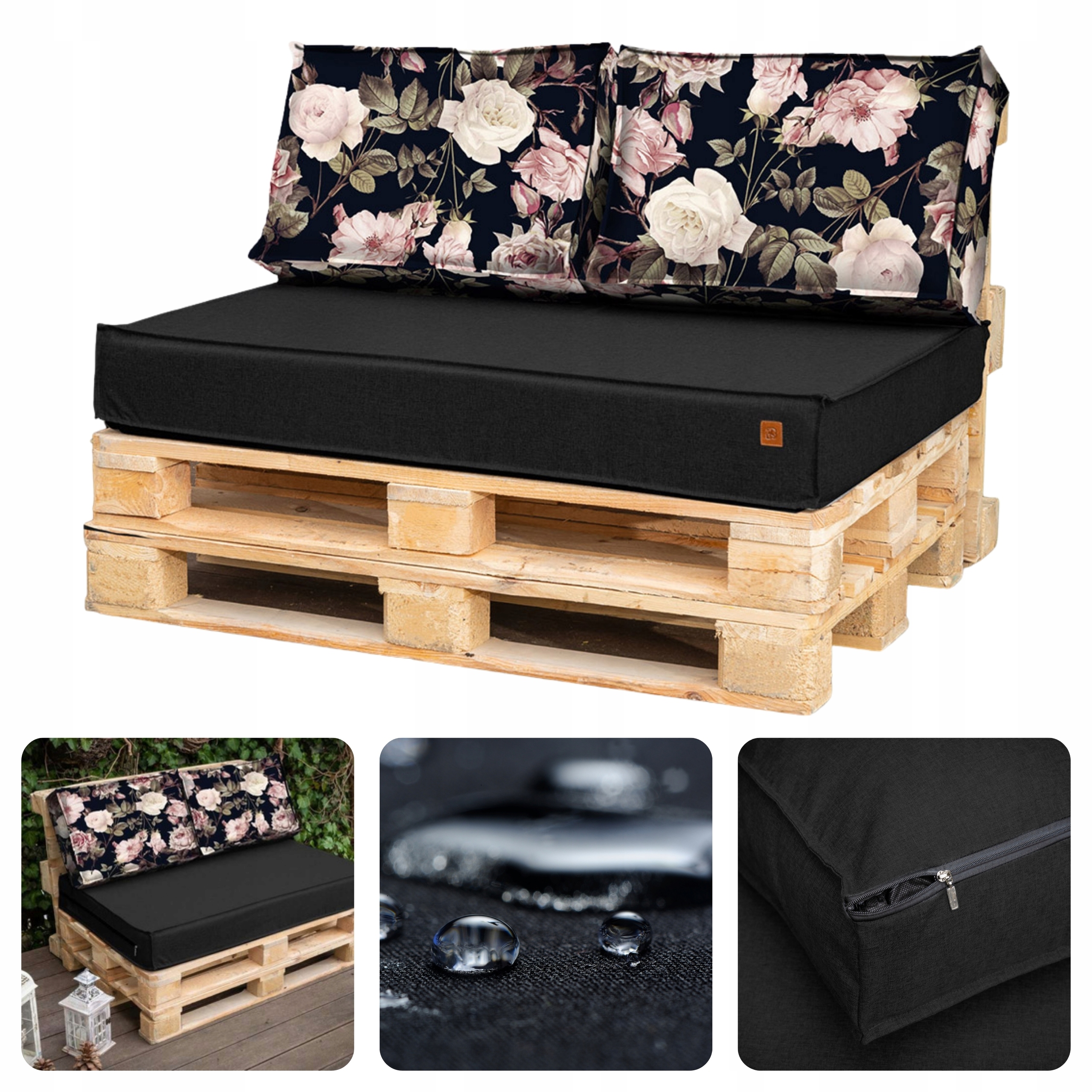 Polštáře Set na euro palety nábytek polštáře Voděodolné 120x80x15